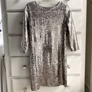 Sparkly Dress w 3/4 Length Sleeves + Shoulder Pads